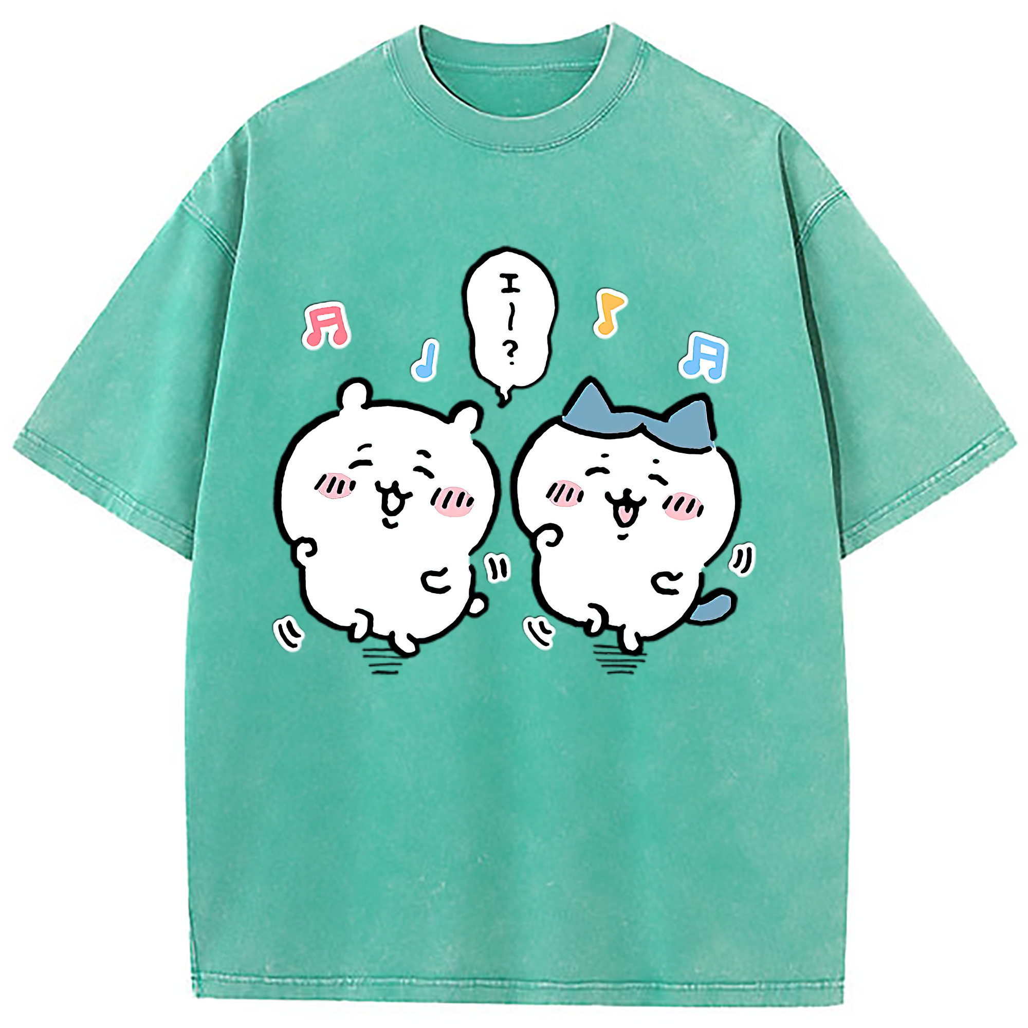 （画像用） ちいかわ ハチワレ Chii-kawa hachiware 綿100% ヴィンテージ風 半袖Tシャツ（フロントプリント）
